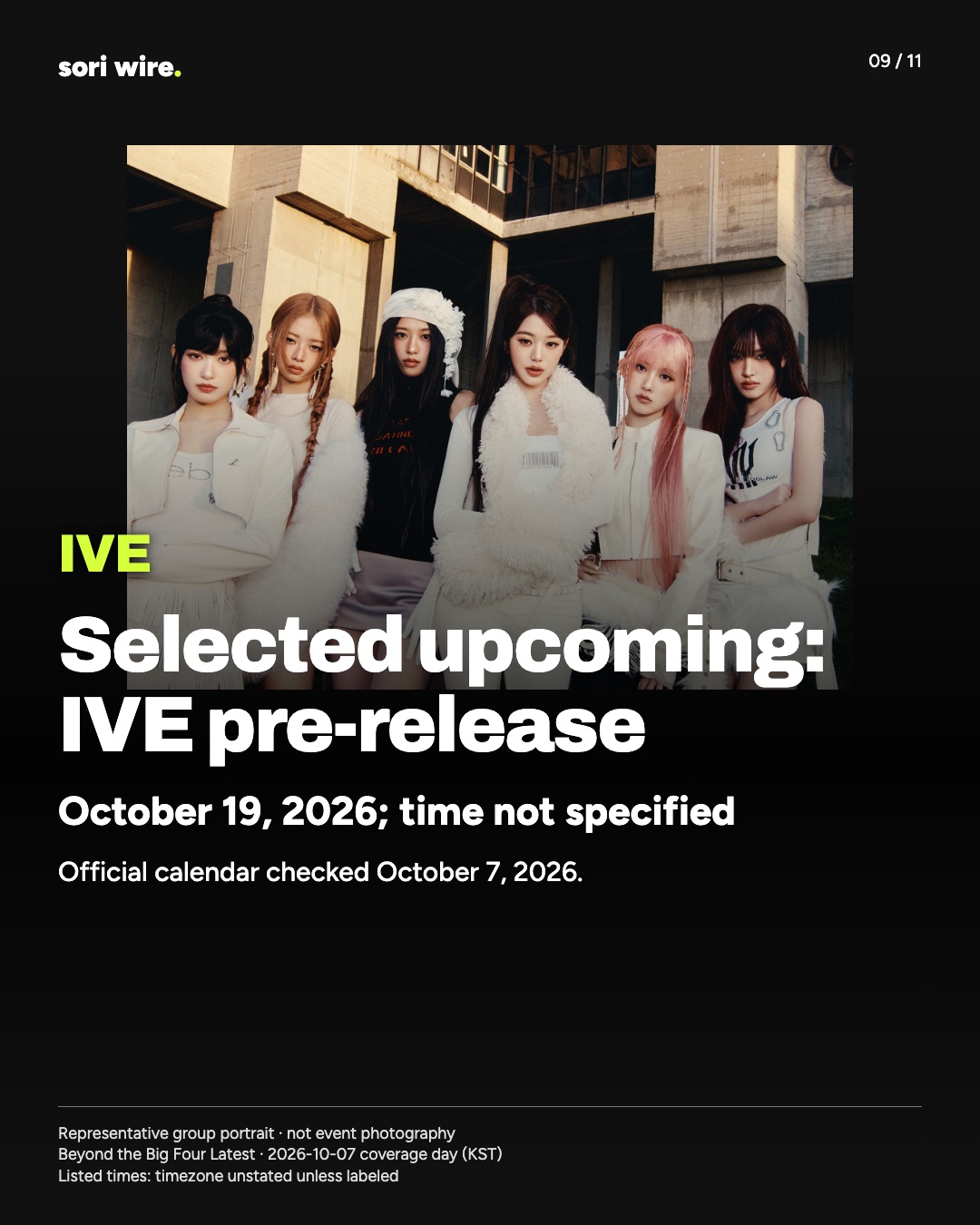 Selected upcoming: IVE pre-release