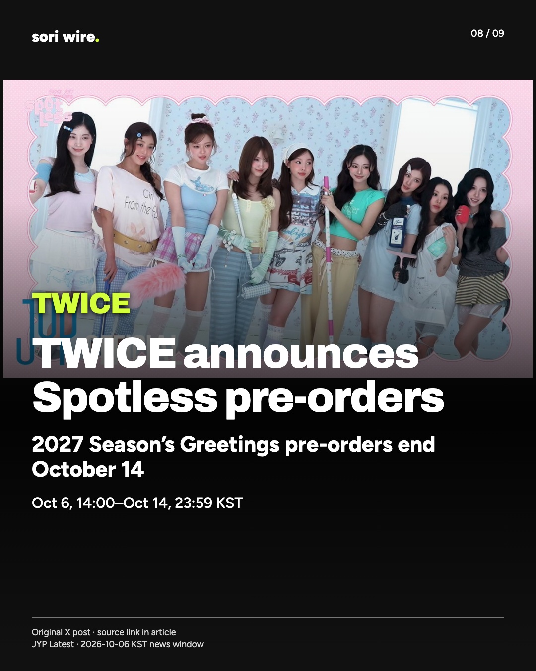 TWICE announces Spotless pre-orders