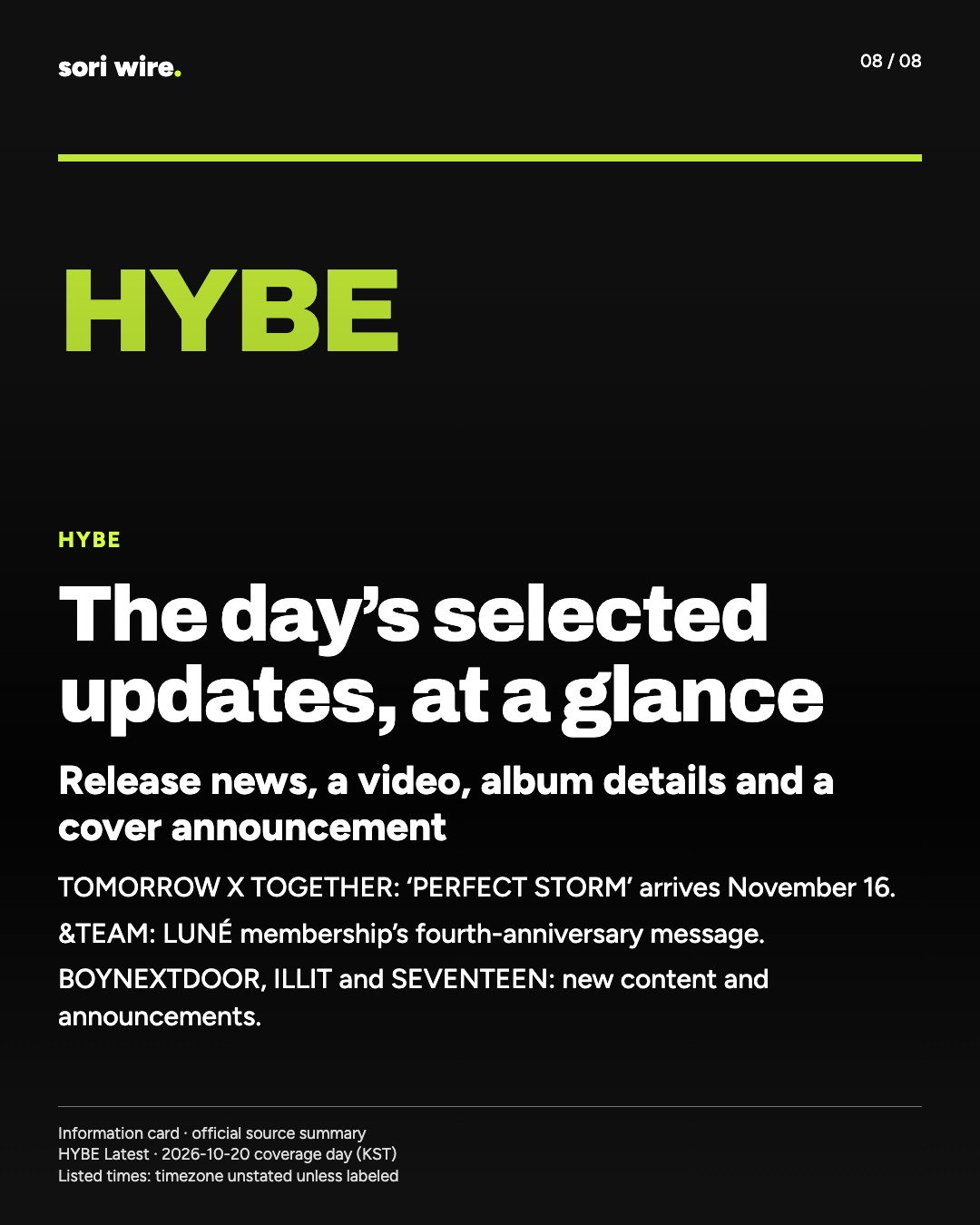 The day’s selected updates, at a glance — Release news, a video, album details and a cover announcement