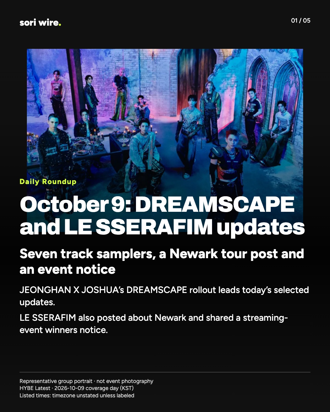 October 9: DREAMSCAPE and LE SSERAFIM updates