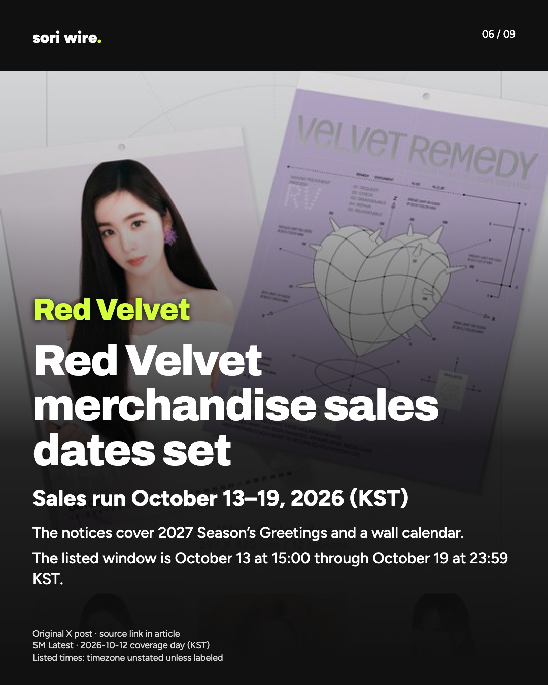 Red Velvet merchandise sales dates set