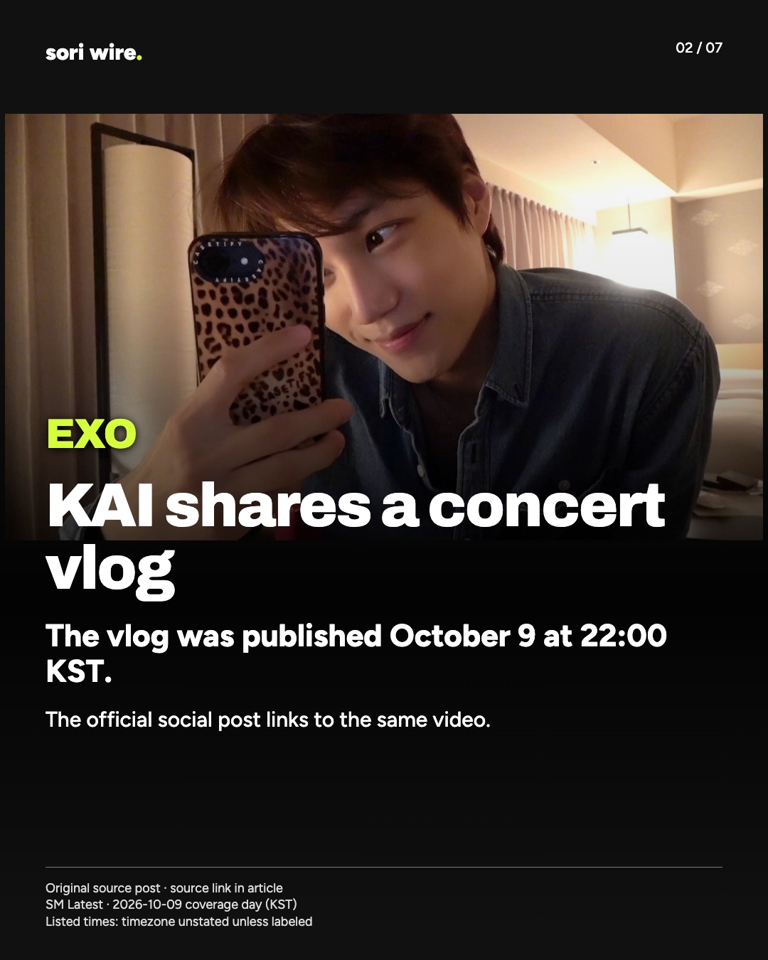 KAI shares a concert vlog