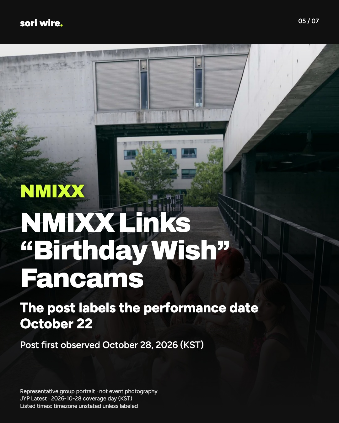 NMIXX Links “Birthday Wish” Fancams — The post labels the performance date October 22