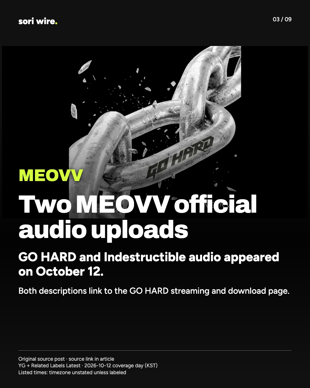 Two MEOVV official audio uploads