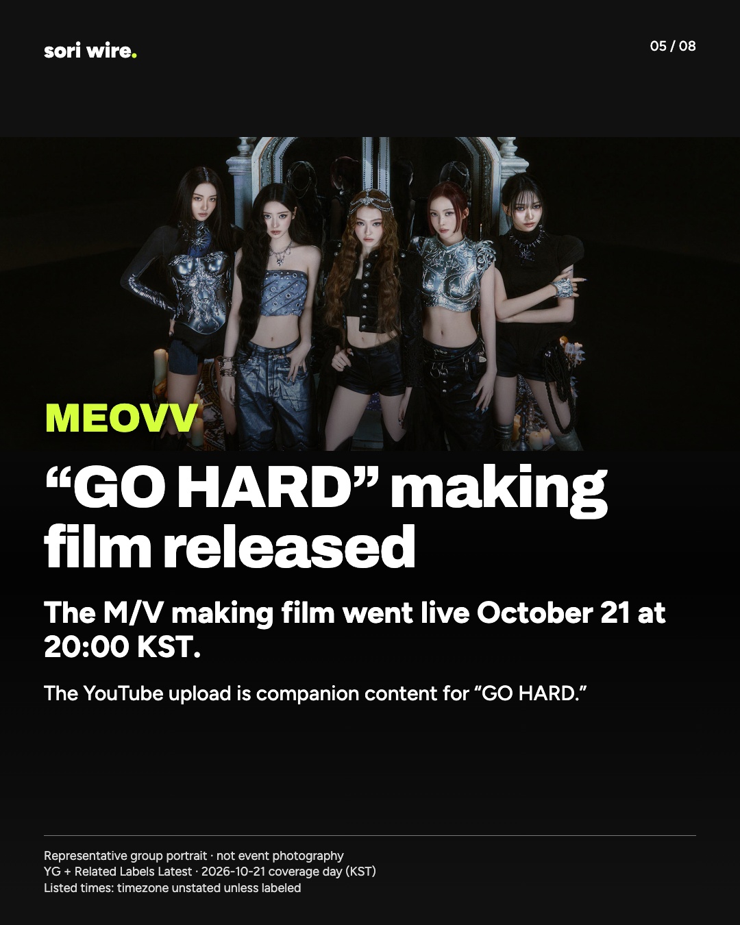“GO HARD” making film released — The M/V making film went live October 21 at 20:00 KST.