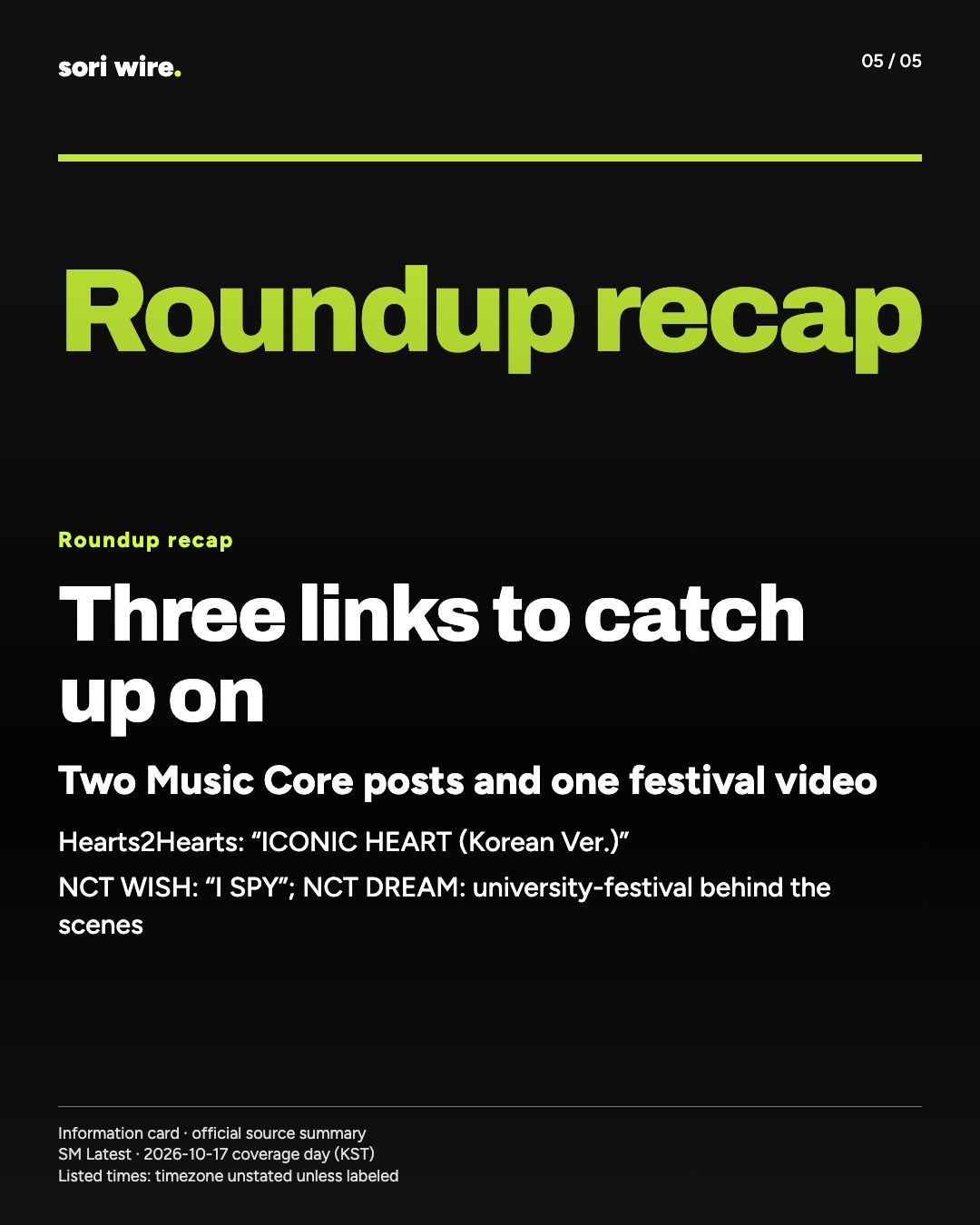 Three links to catch up on — Two Music Core posts and one festival video