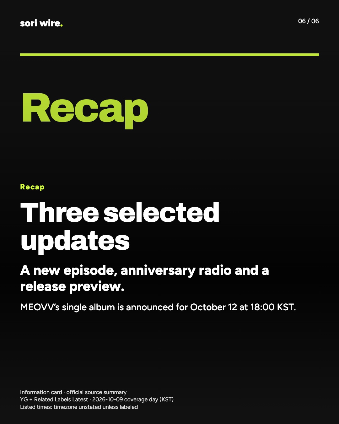 Three selected updates