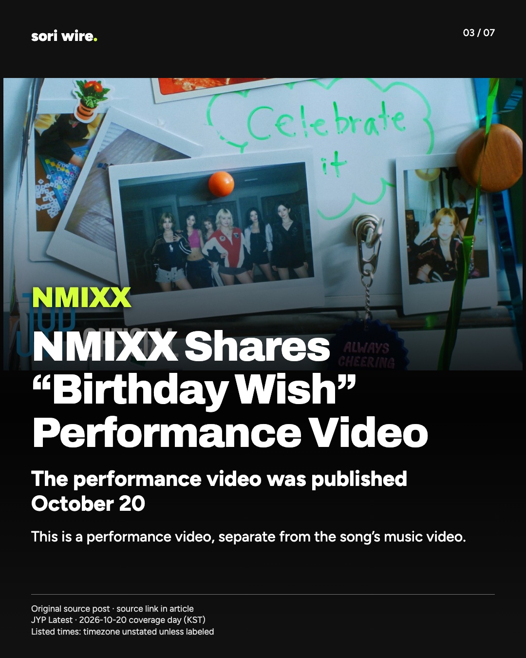NMIXX Shares “Birthday Wish” Performance Video — The performance video was published October 20