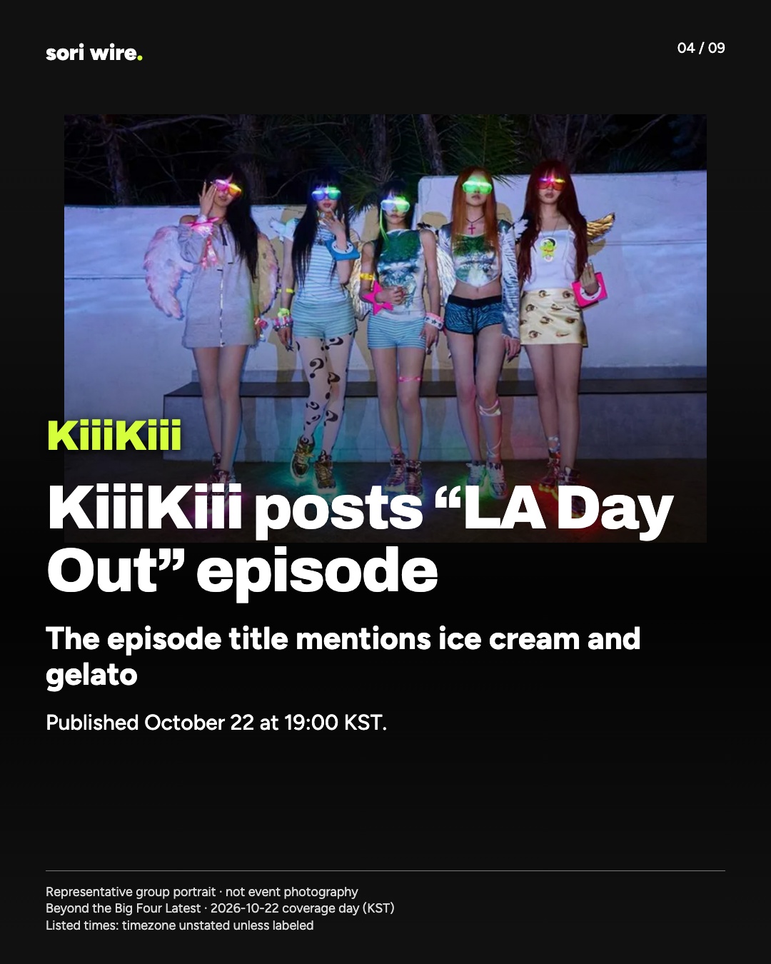 KiiiKiii posts “LA Day Out” episode — The episode title mentions ice cream and gelato