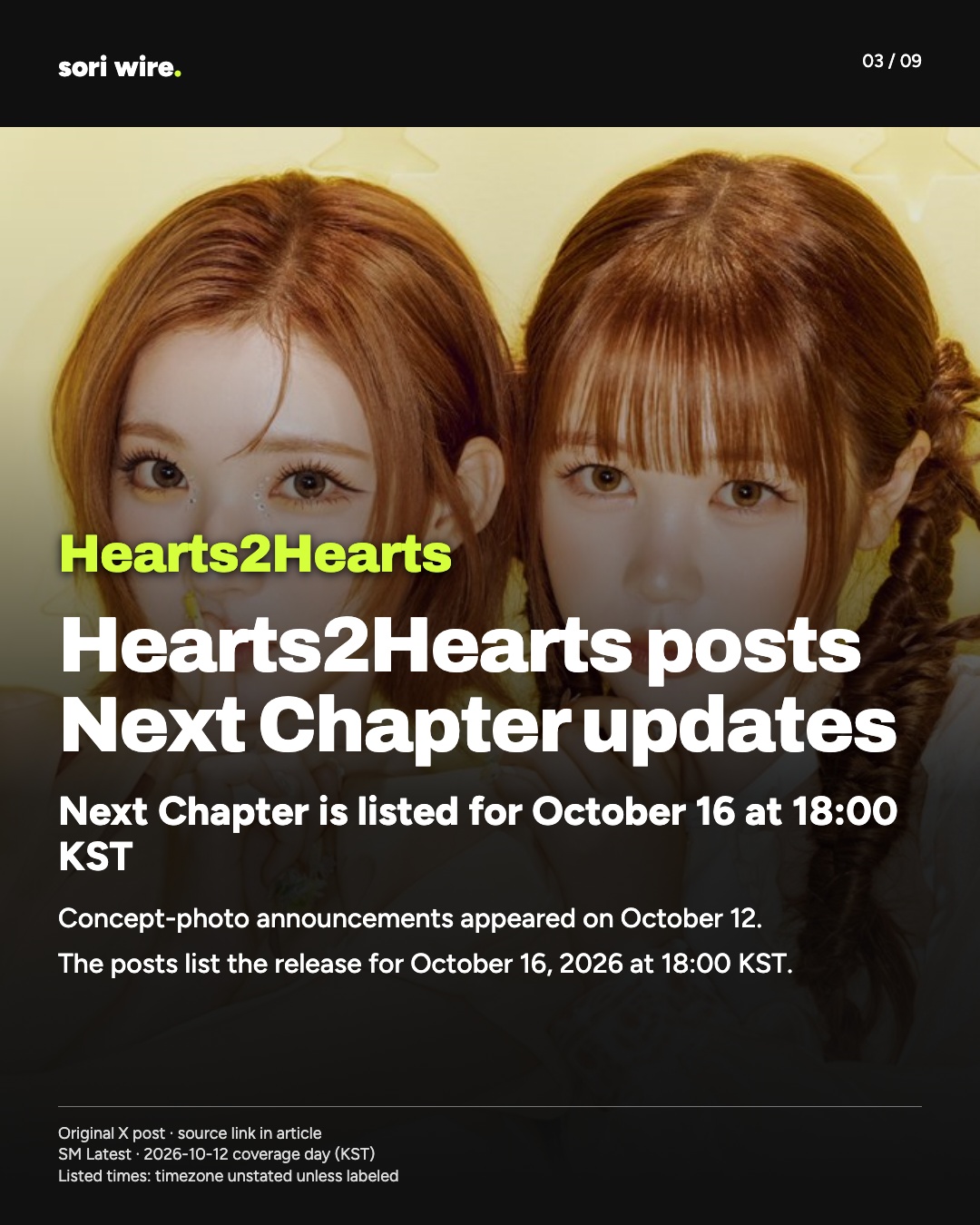 Hearts2Hearts posts Next Chapter updates