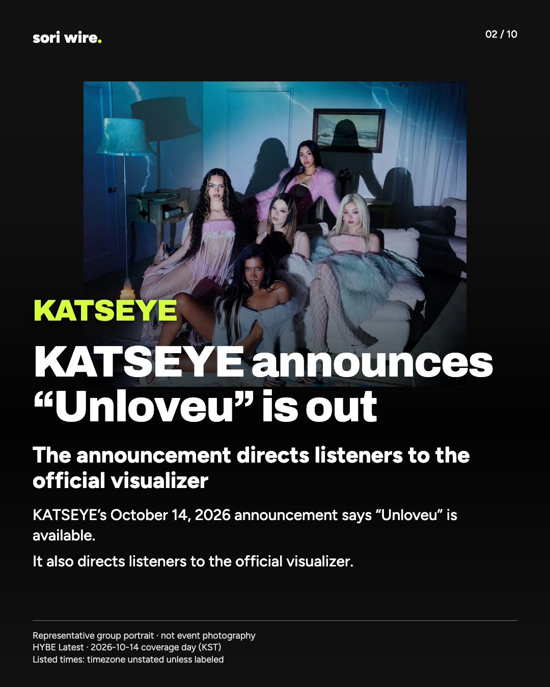 KATSEYE announces “Unloveu” is out — The announcement directs listeners to the official visualizer