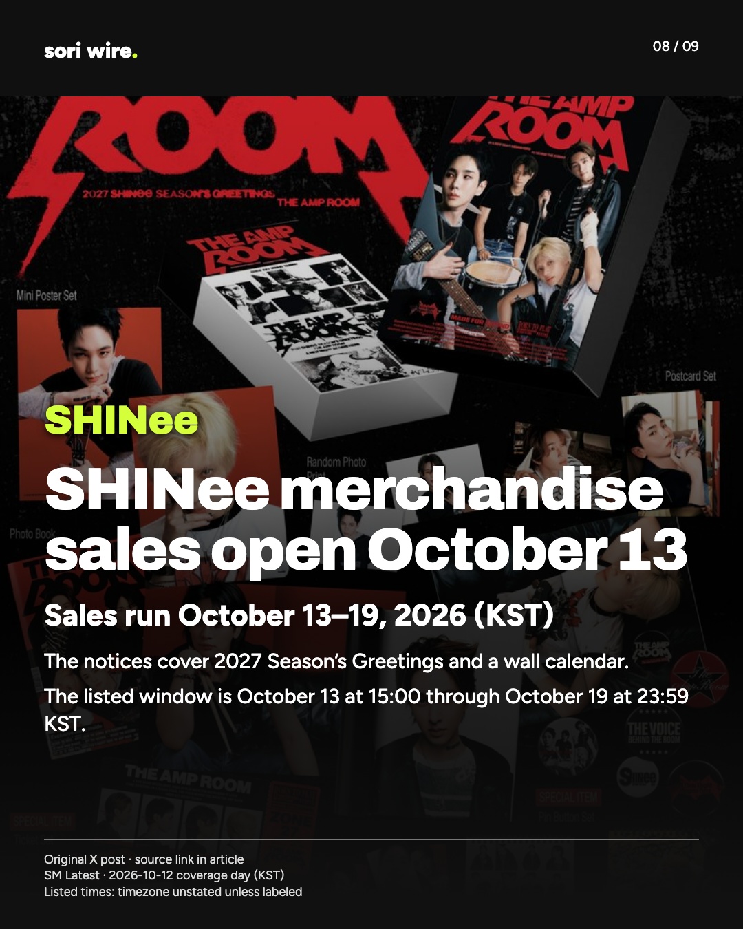 SHINee merchandise sales open October 13