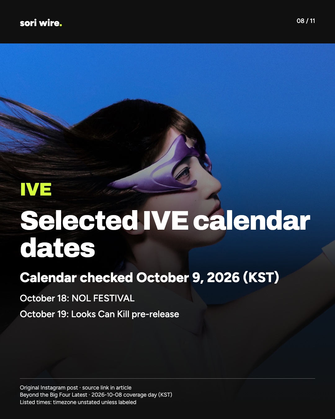Selected IVE calendar dates