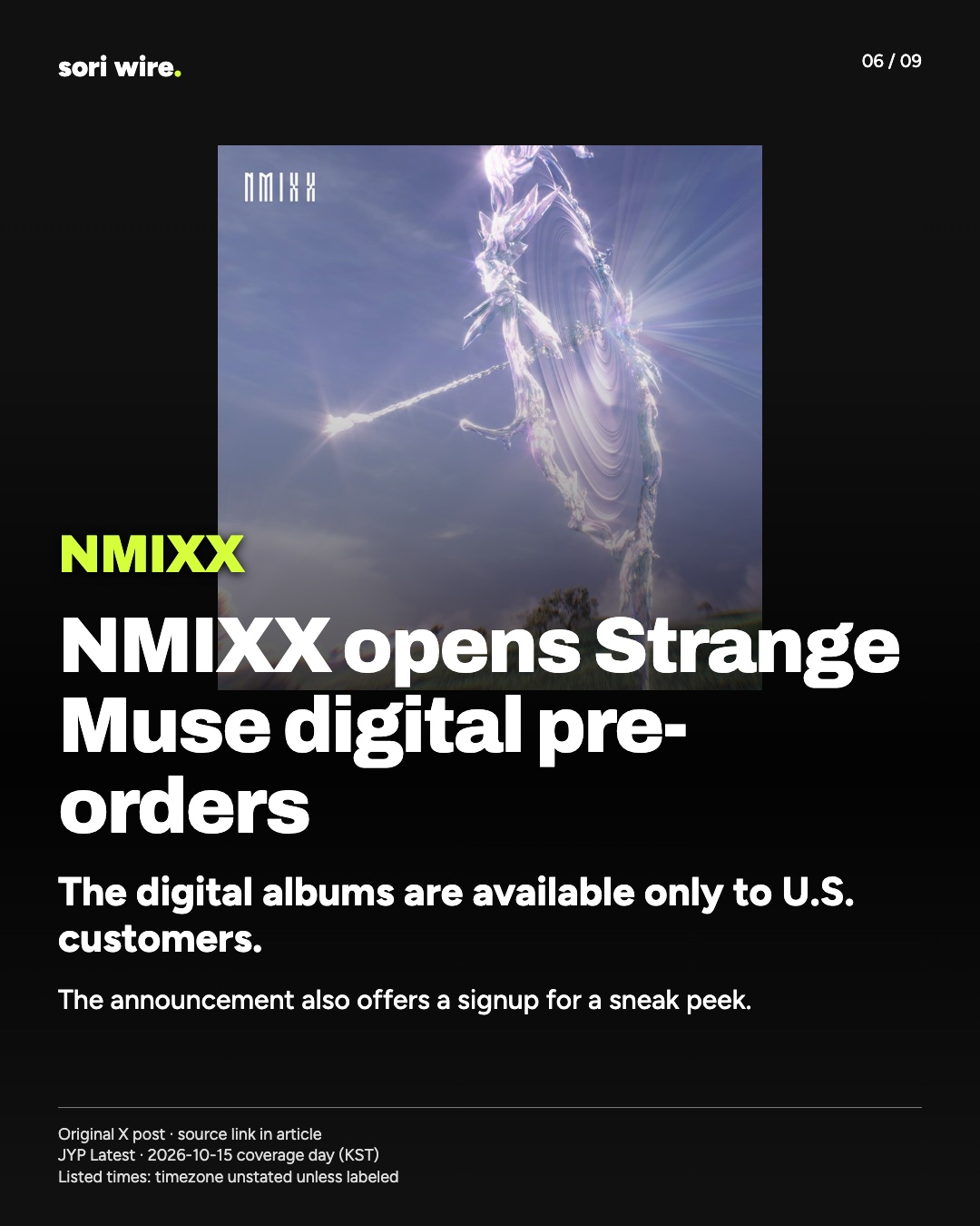 NMIXX opens Strange Muse digital pre-orders — The digital albums are available only to U.S. customers.