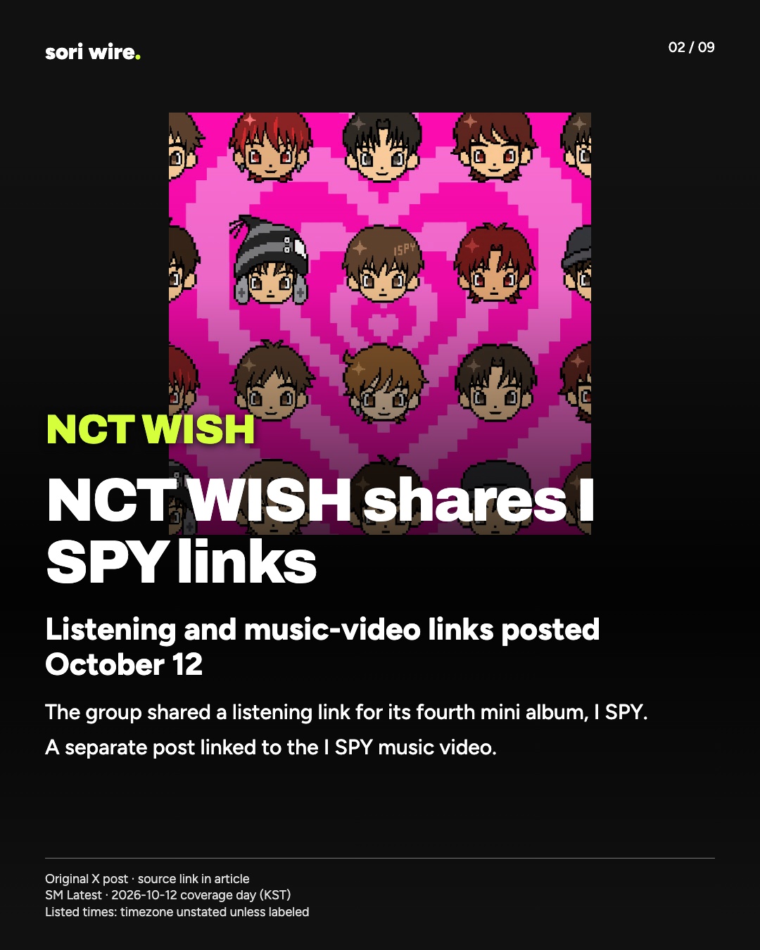 NCT WISH shares I SPY links