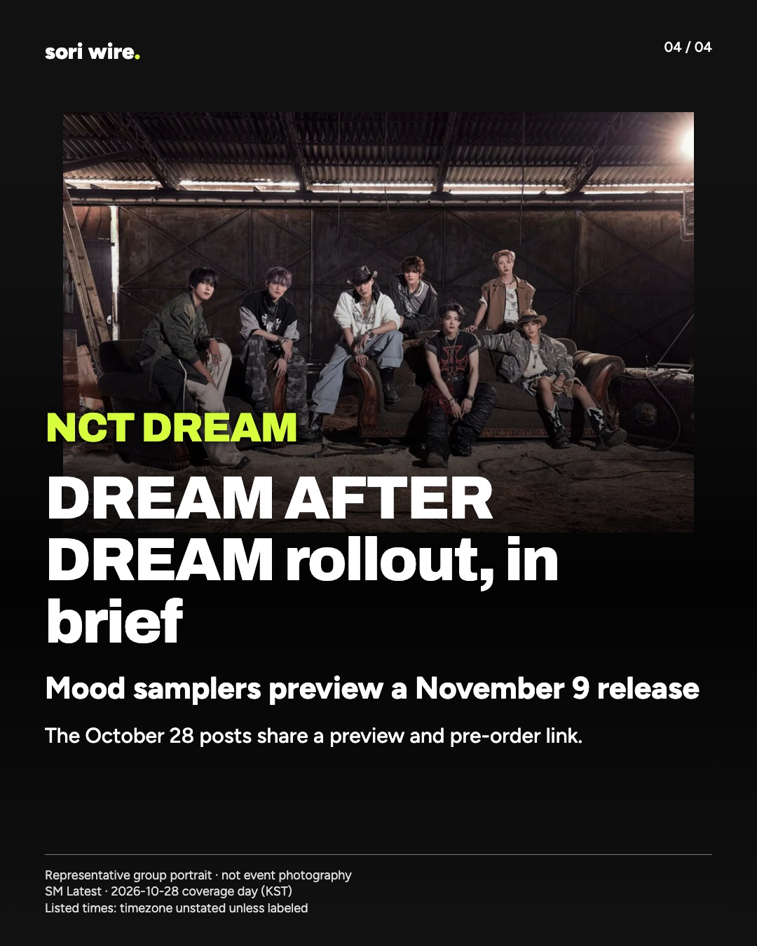 DREAM AFTER DREAM rollout, in brief — Mood samplers preview a November 9 release