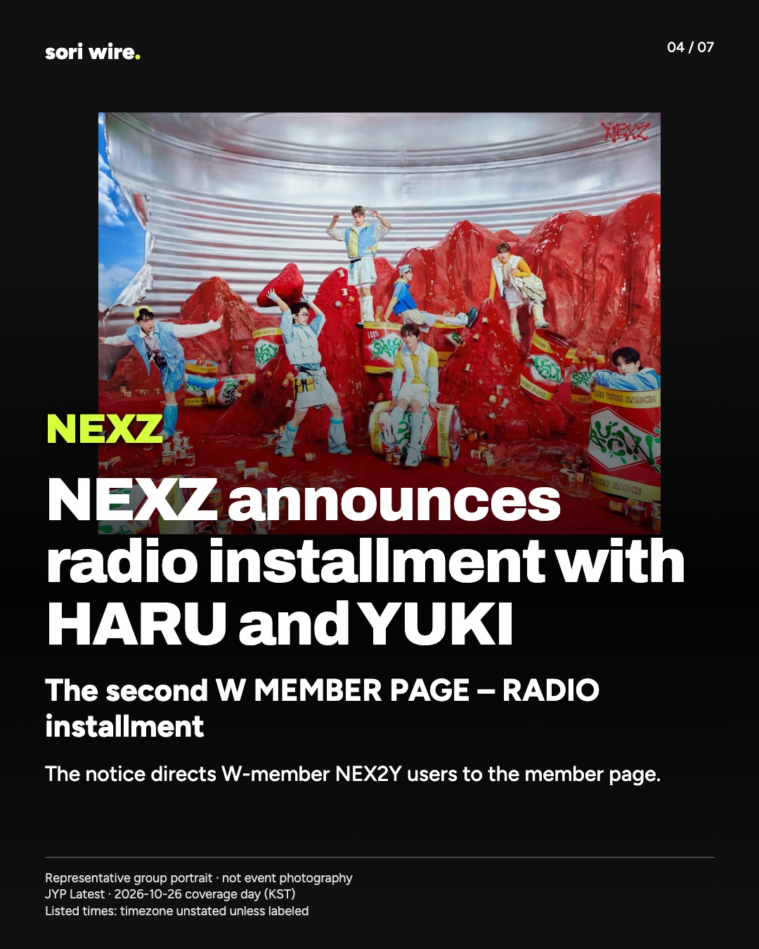 NEXZ announces radio installment with HARU and YUKI — The second W MEMBER PAGE – RADIO installment