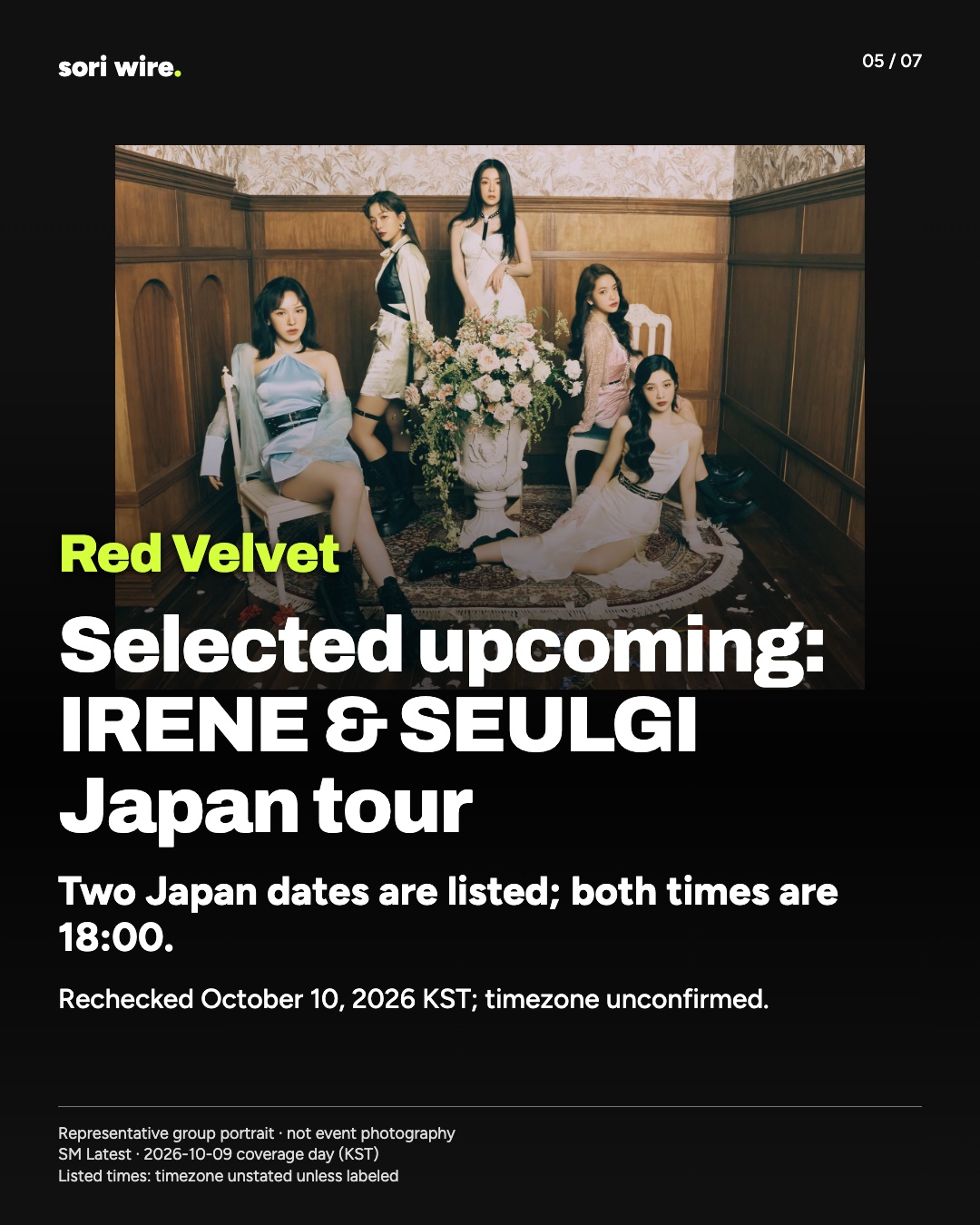 Selected upcoming: IRENE & SEULGI Japan tour