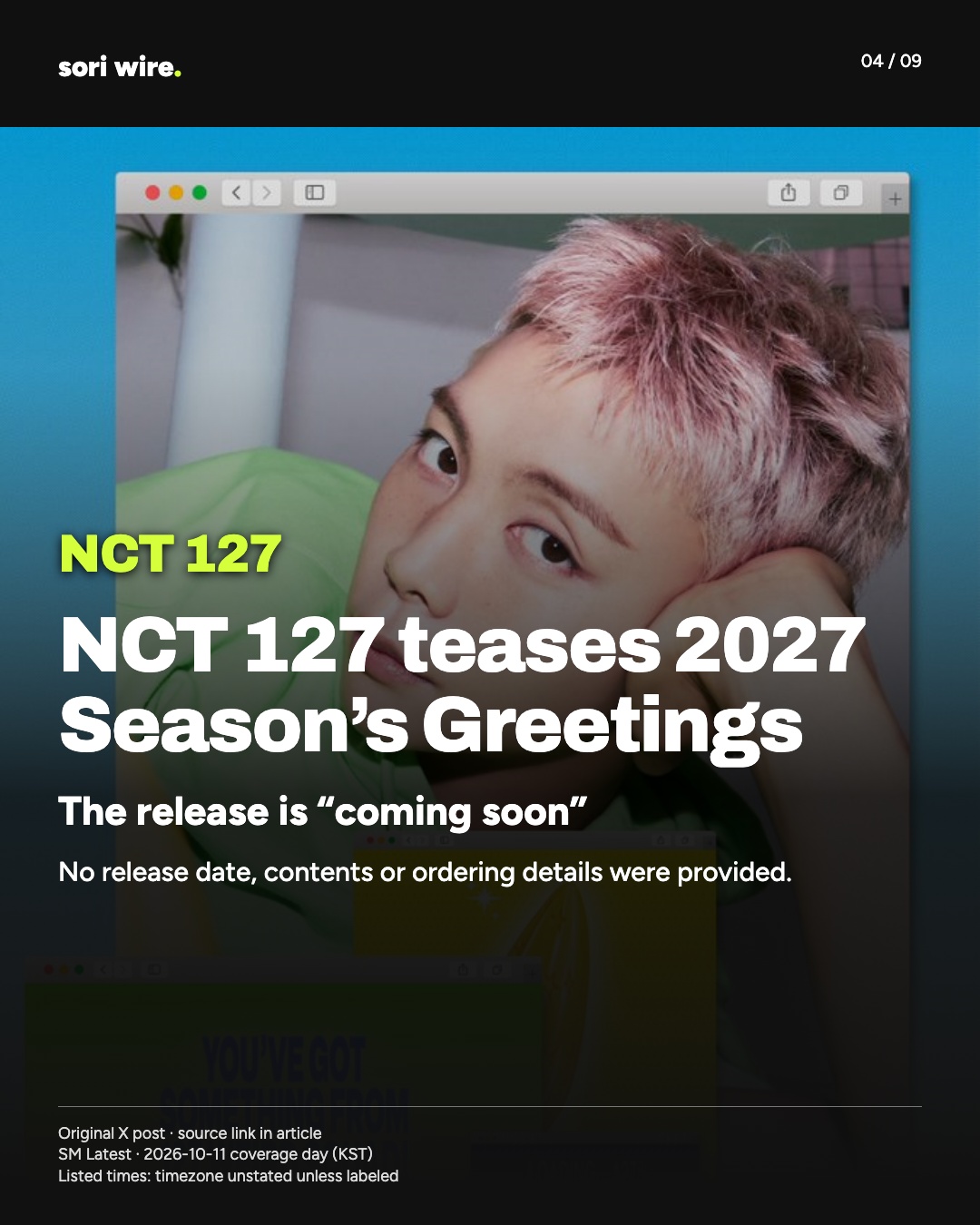 NCT 127 teases 2027 Season’s Greetings