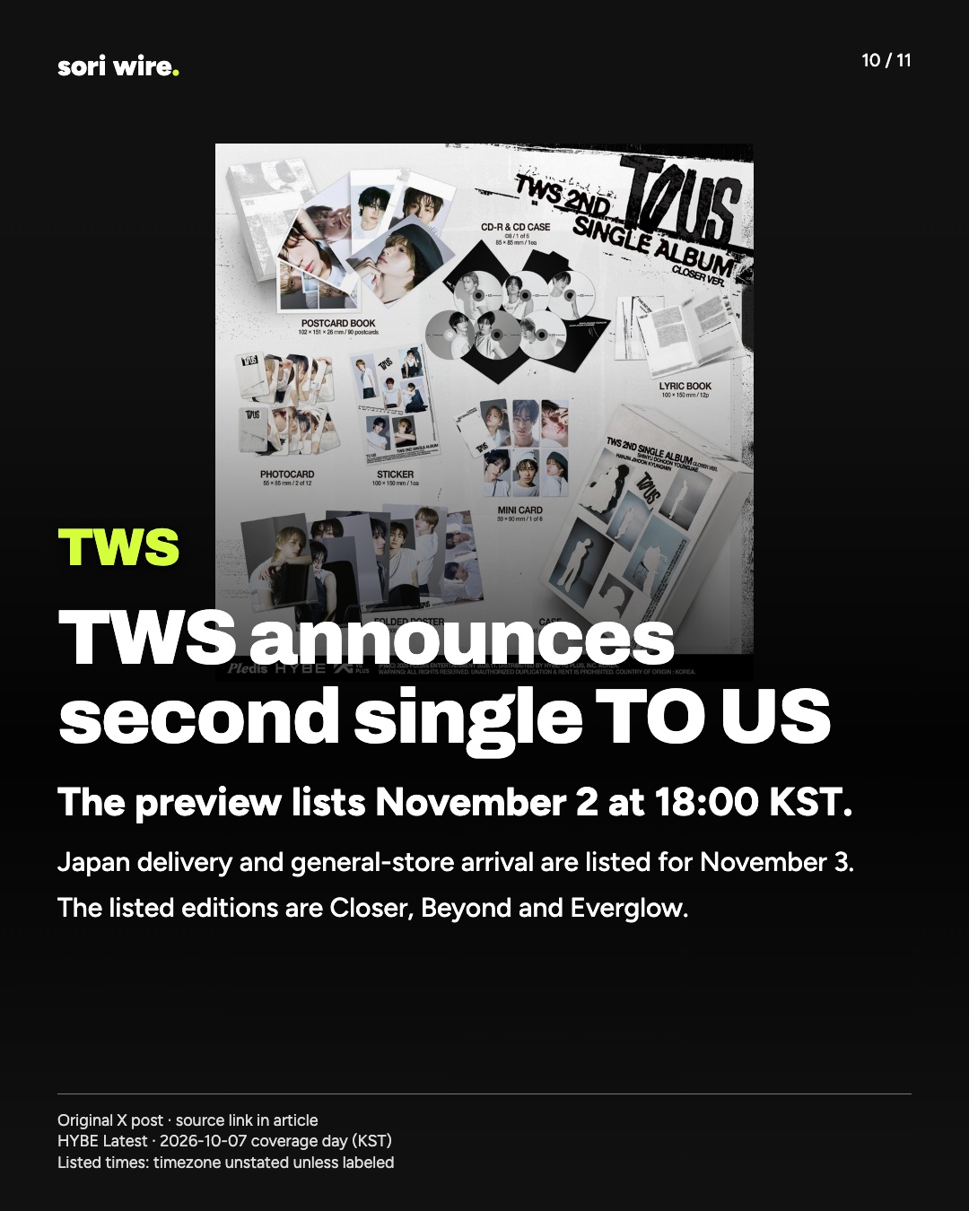 TWS announces second single TO US