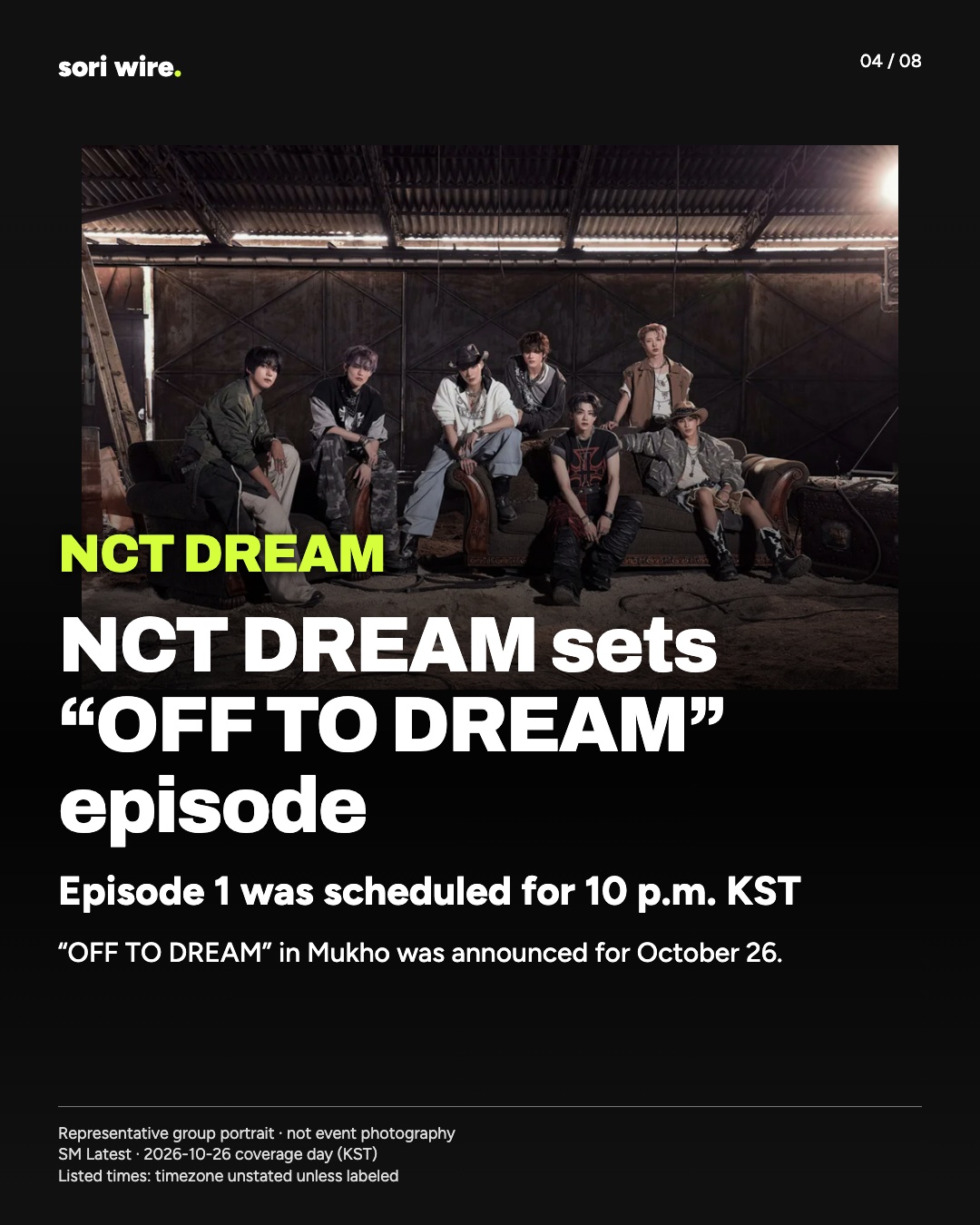NCT DREAM sets “OFF TO DREAM” episode — Episode 1 was scheduled for 10 p.m. KST