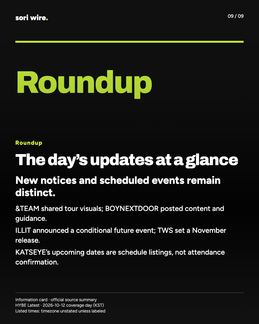The day’s updates at a glance