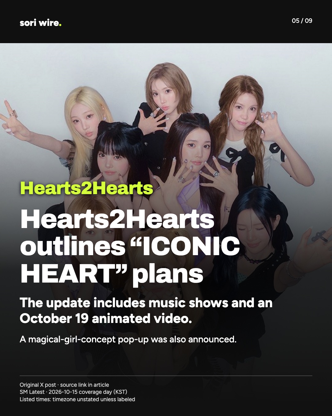 Hearts2Hearts outlines “ICONIC HEART” plans — The update includes music shows and an October 19 animated video.
