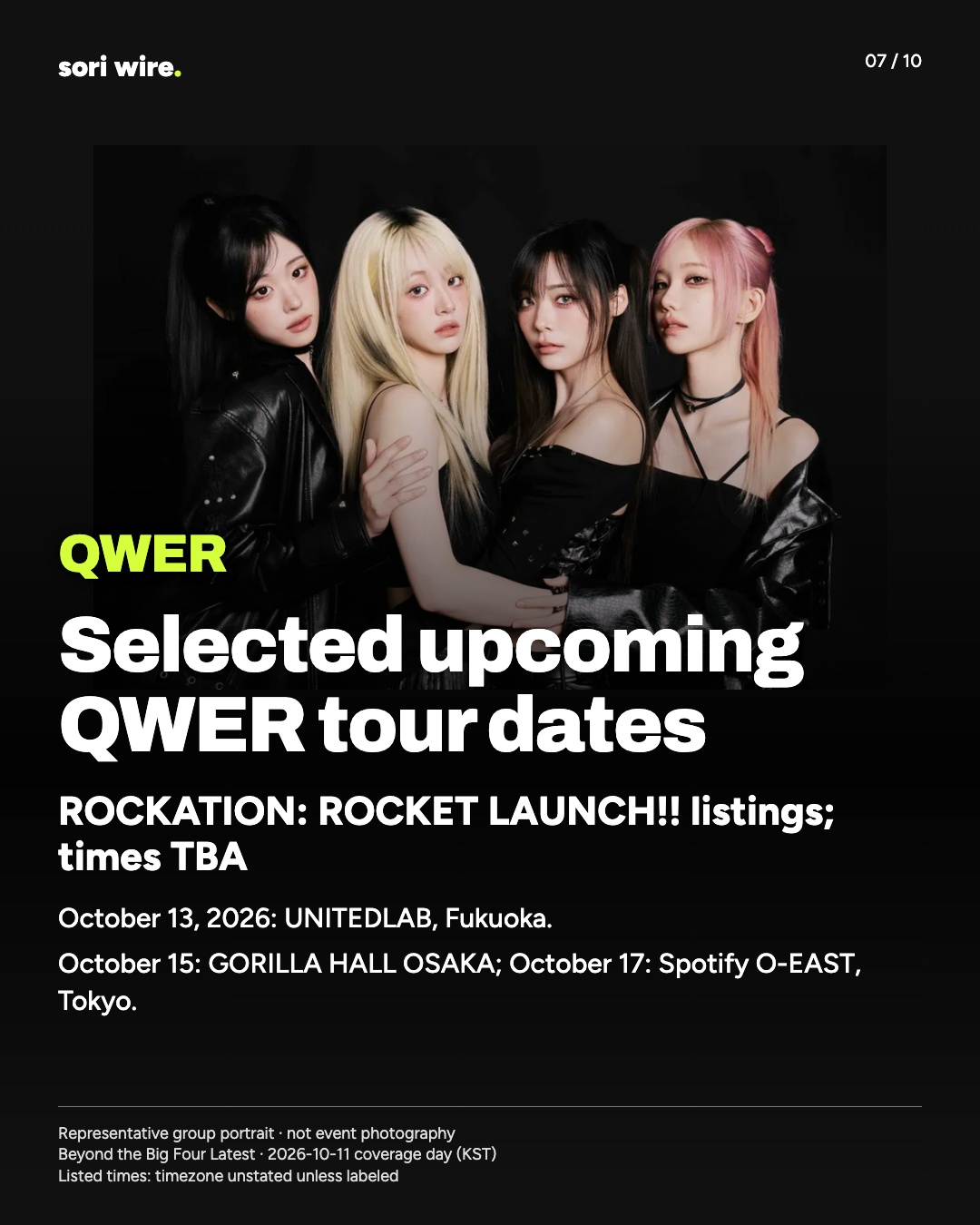 Selected upcoming QWER tour dates