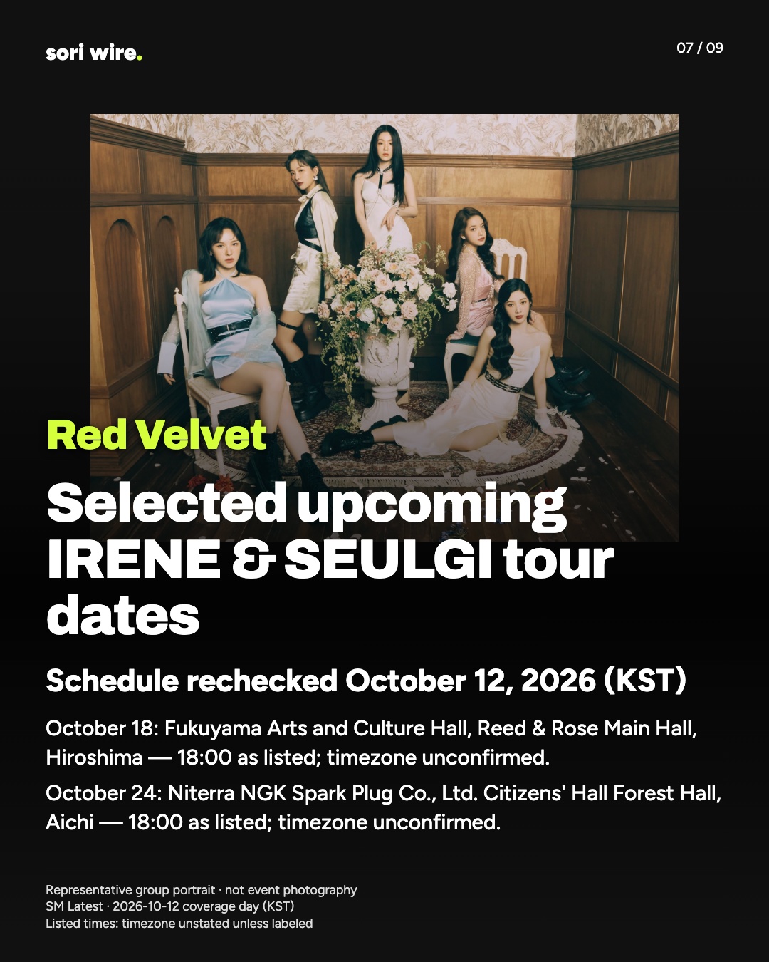 Selected upcoming IRENE & SEULGI tour dates