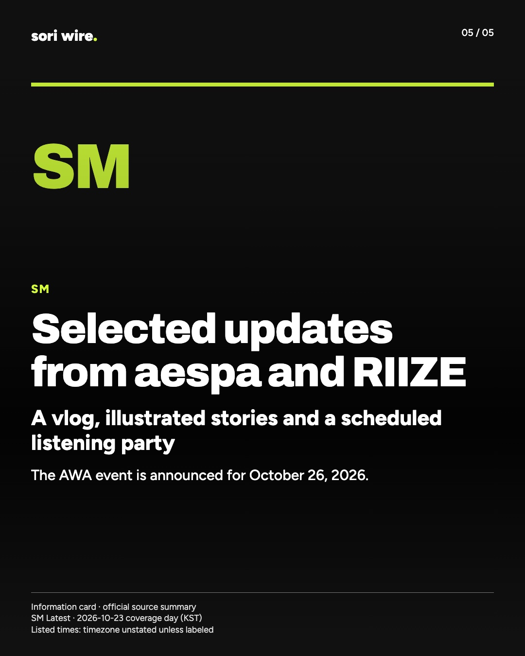 Selected updates from aespa and RIIZE — A vlog, illustrated stories and a scheduled listening party