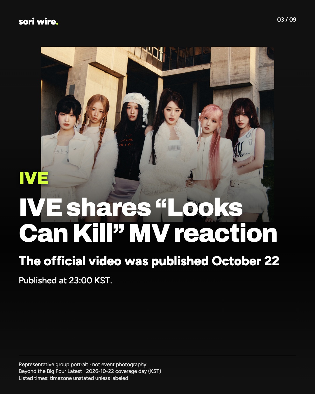 IVE shares “Looks Can Kill” MV reaction — The official video was published October 22