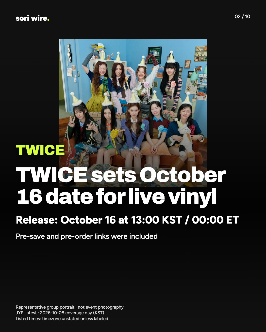 TWICE sets October 16 date for live vinyl