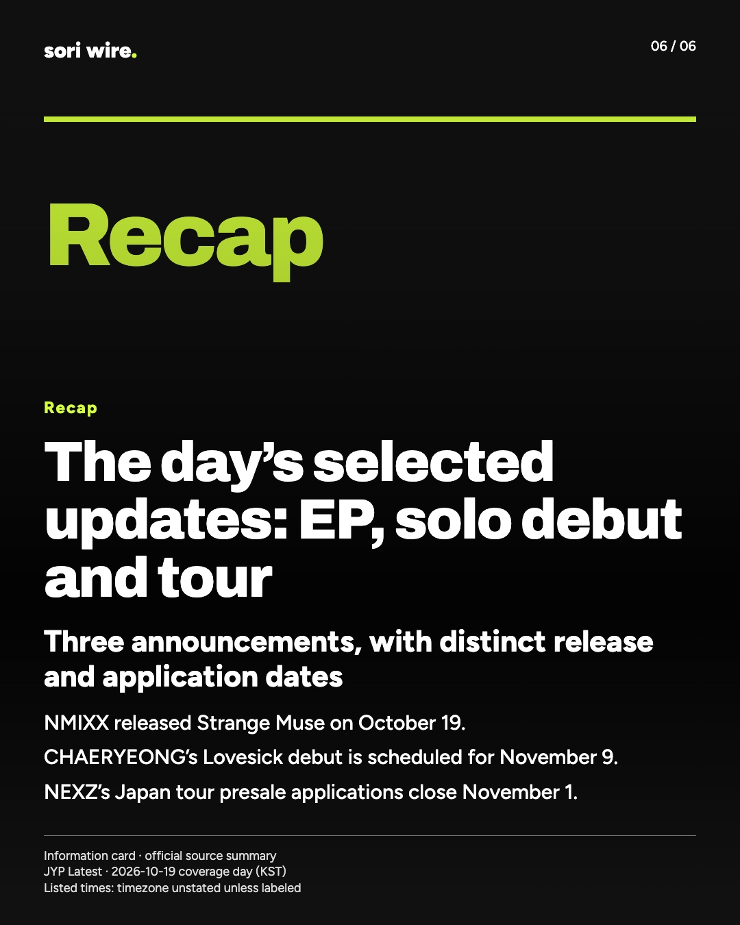 The day’s selected updates: EP, solo debut and tour — Three announcements, with distinct release and application dates