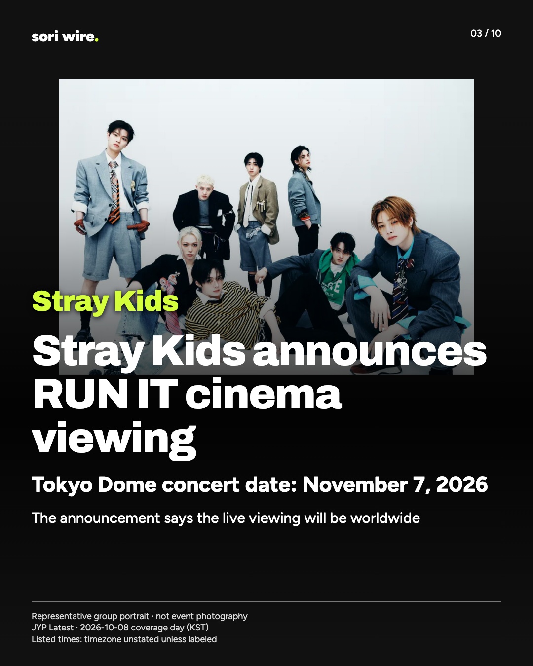 Stray Kids announces RUN IT cinema viewing