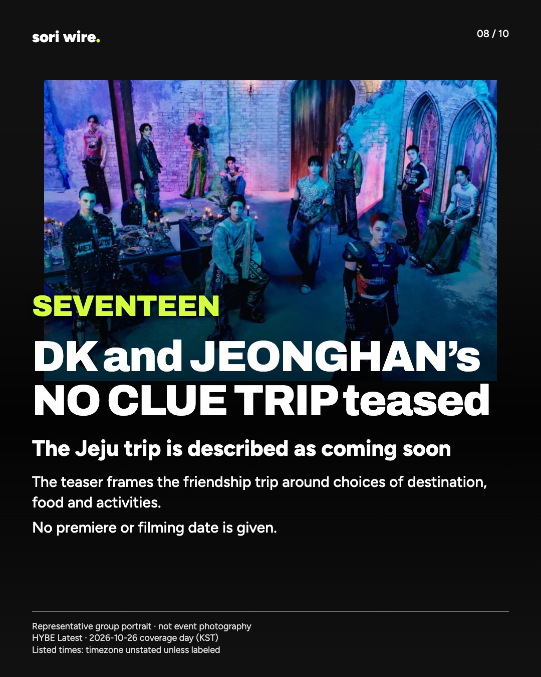 DK and JEONGHAN’s NO CLUE TRIP teased — The Jeju trip is described as coming soon