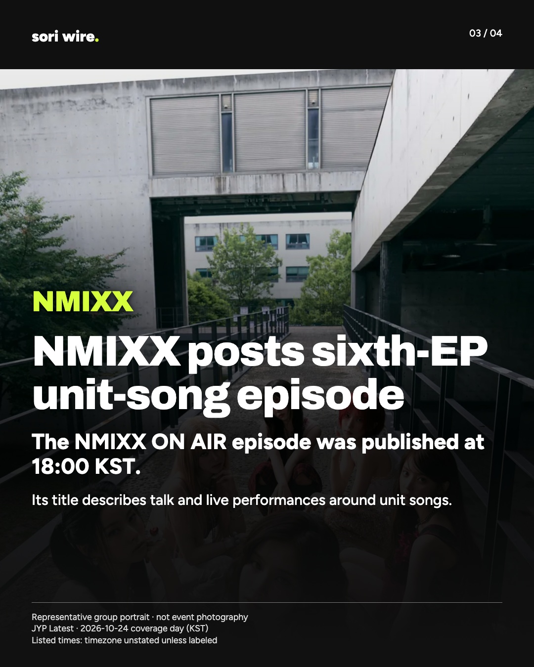 NMIXX posts sixth-EP unit-song episode — The NMIXX ON AIR episode was published at 18:00 KST.
