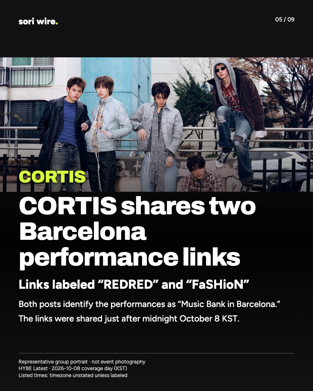 CORTIS shares two Barcelona performance links