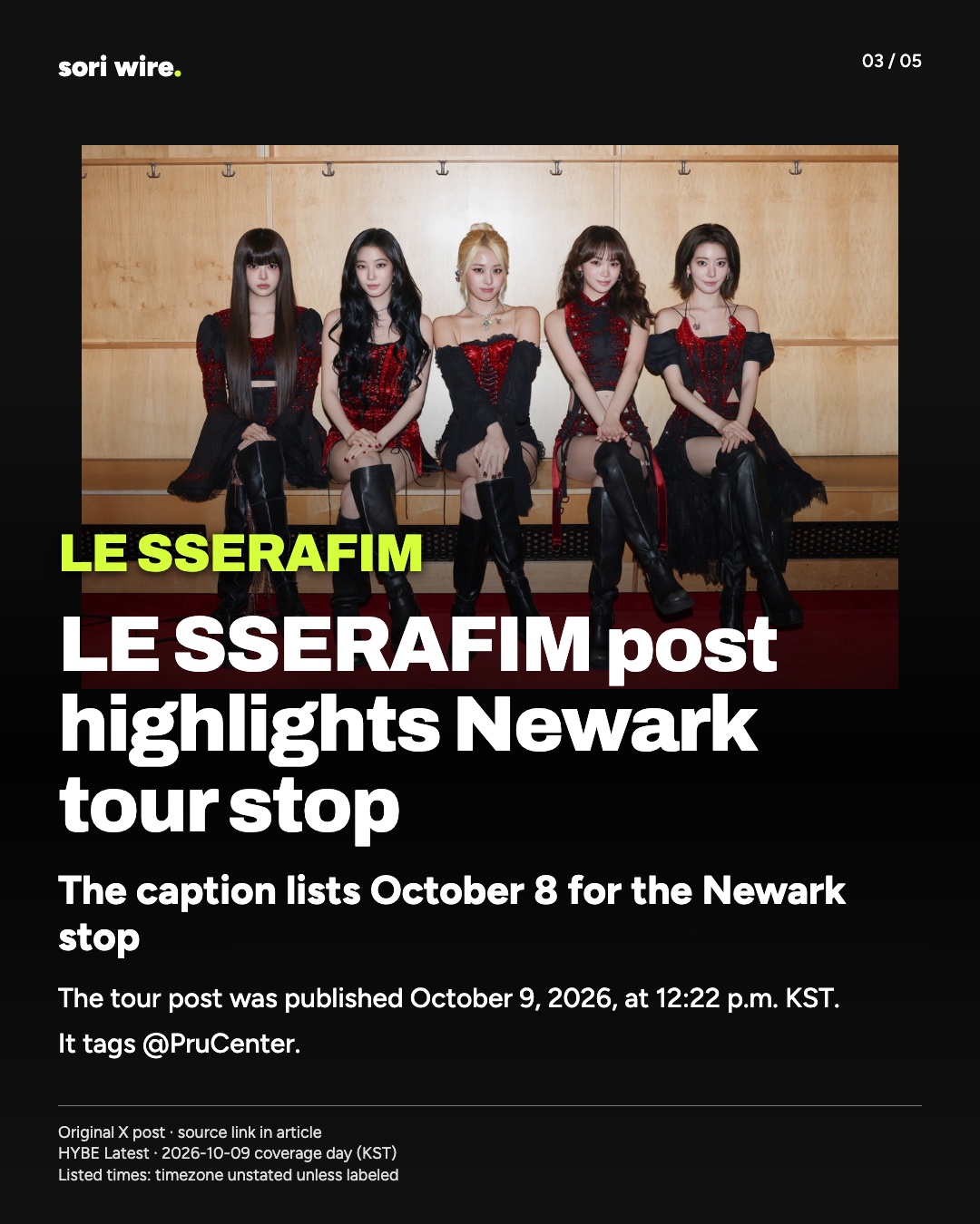 LE SSERAFIM post highlights Newark tour stop