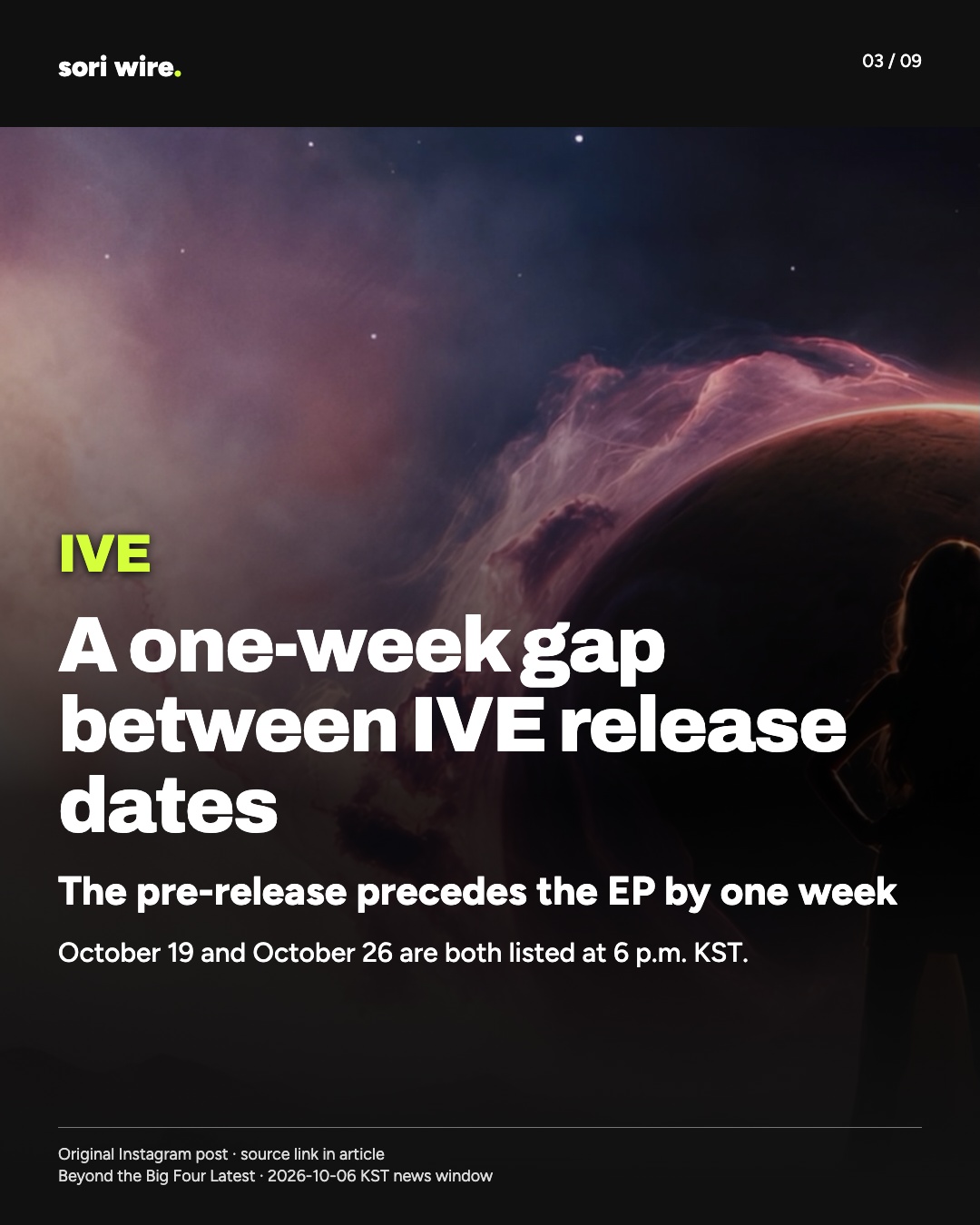 A one-week gap between IVE release dates