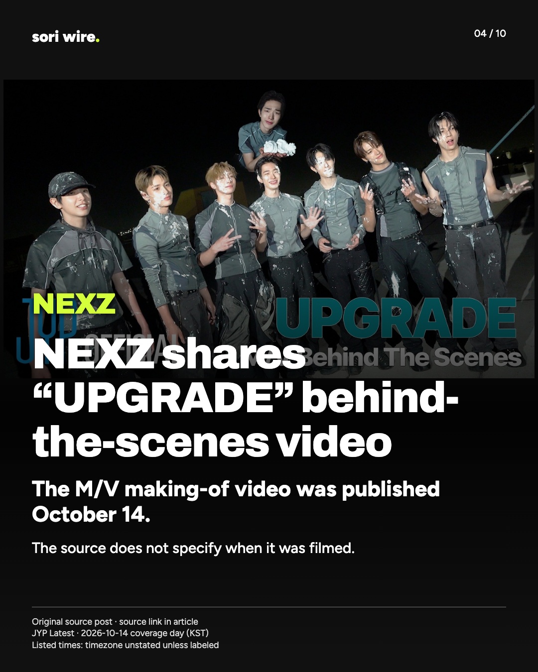 NEXZ shares “UPGRADE” behind-the-scenes video — The M/V making-of video was published October 14.