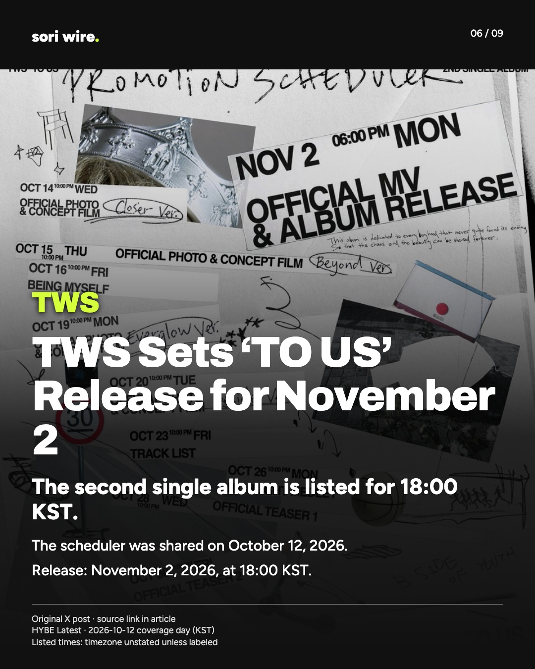 TWS Sets ‘TO US’ Release for November 2