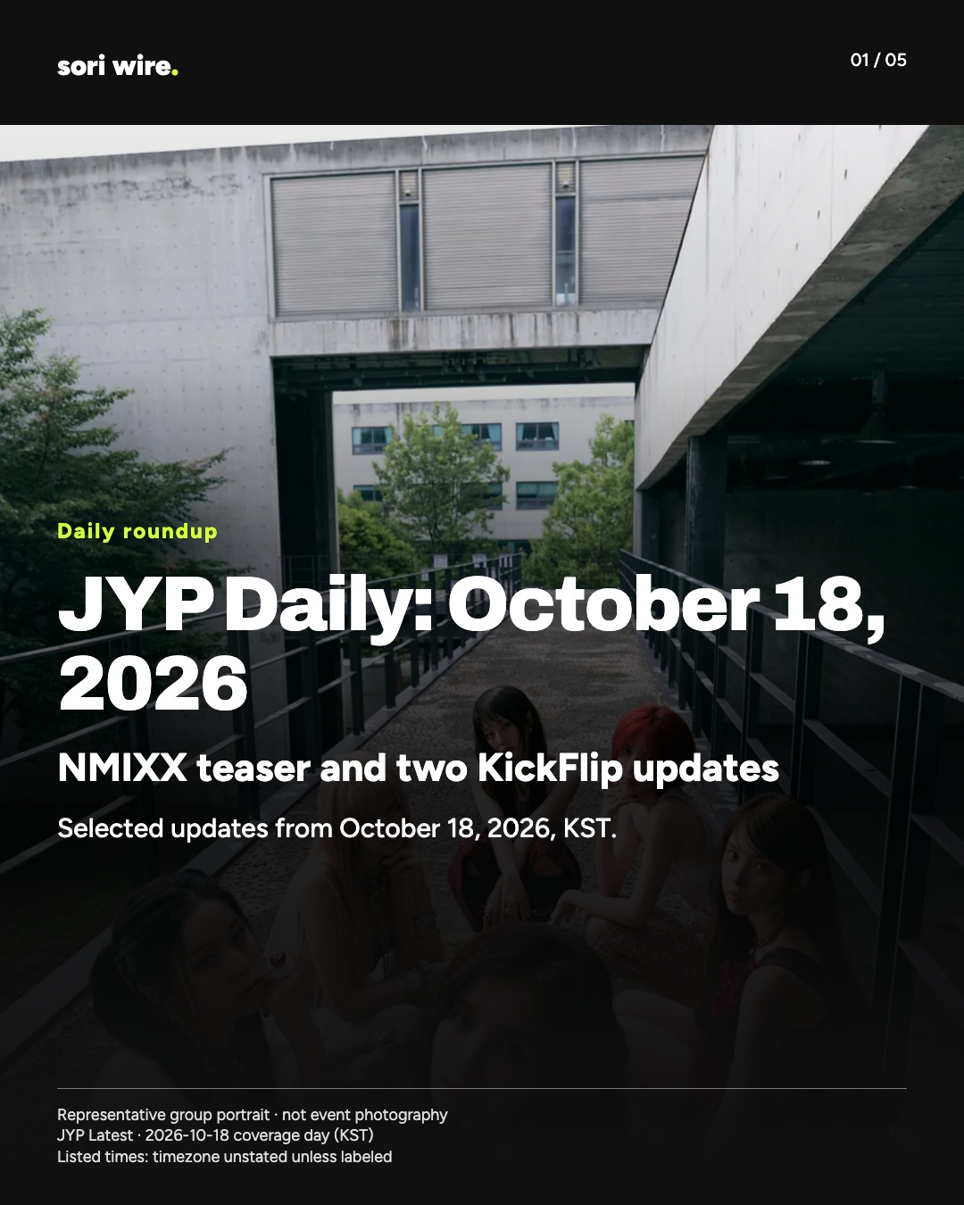 JYP Latest — October 18, 2026: NMIXX Teaser and KickFlip Updates