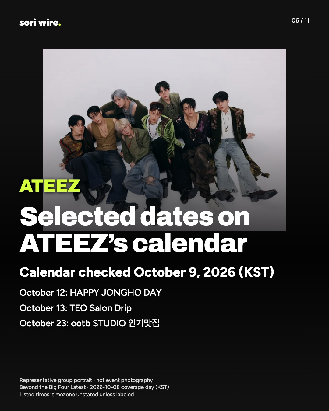 Selected dates on ATEEZ’s calendar