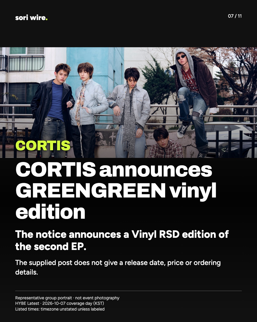 CORTIS announces GREENGREEN vinyl edition