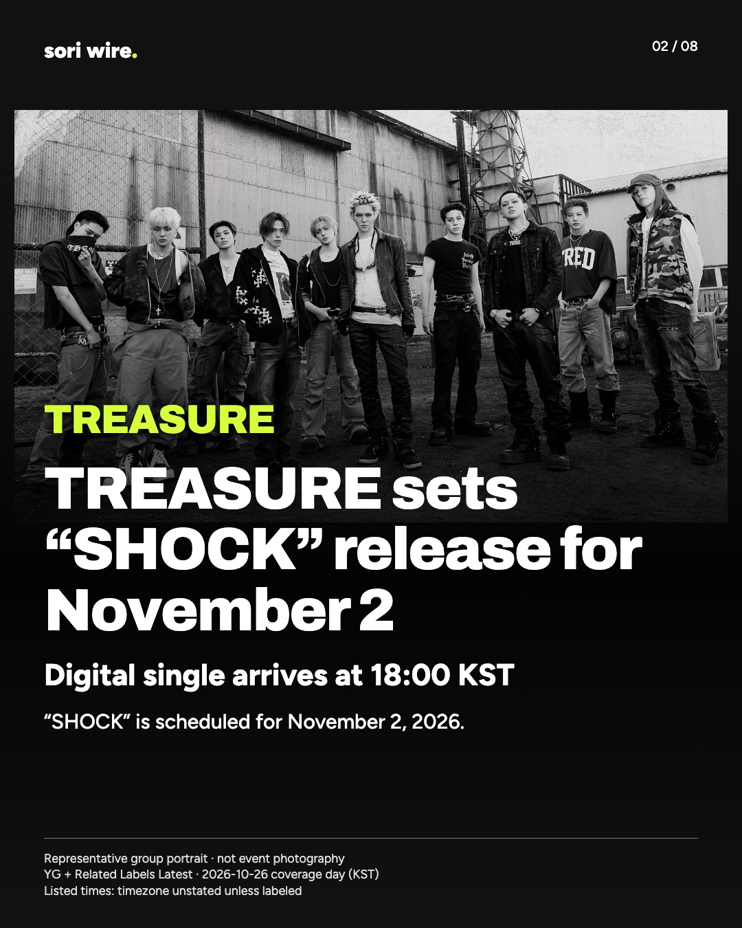 TREASURE sets “SHOCK” release for November 2 — Digital single arrives at 18:00 KST