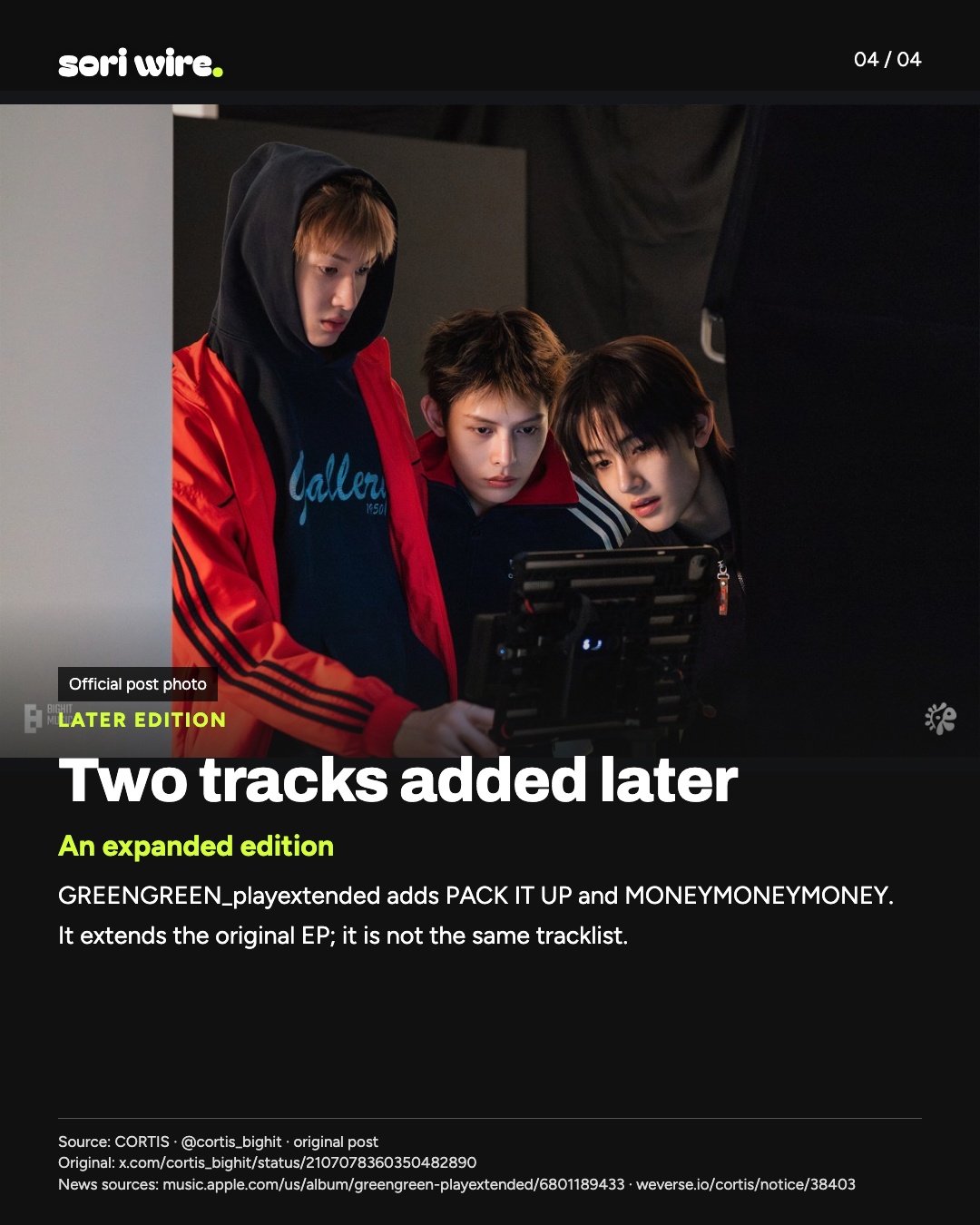 Two tracks added later