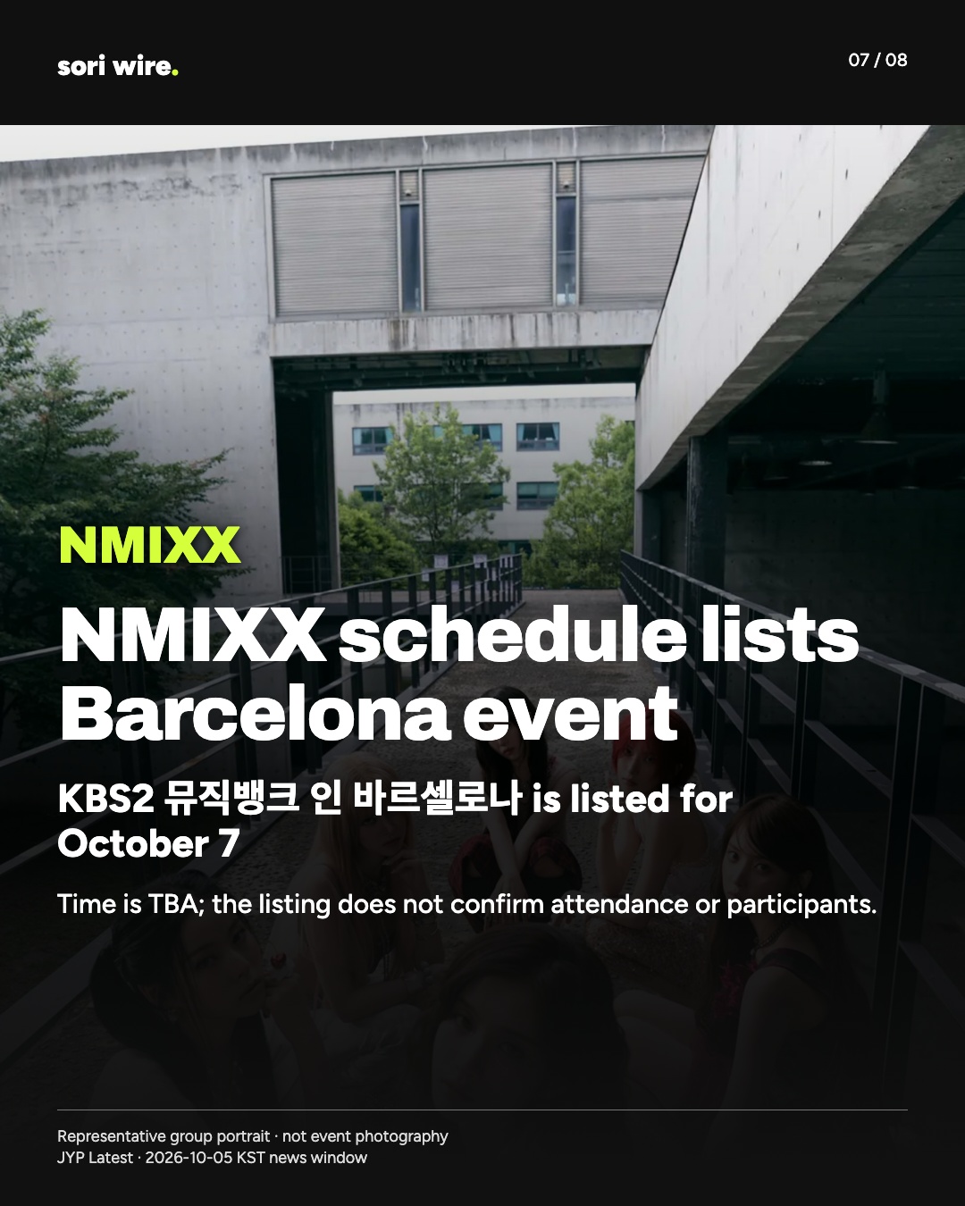 NMIXX schedule lists Barcelona event