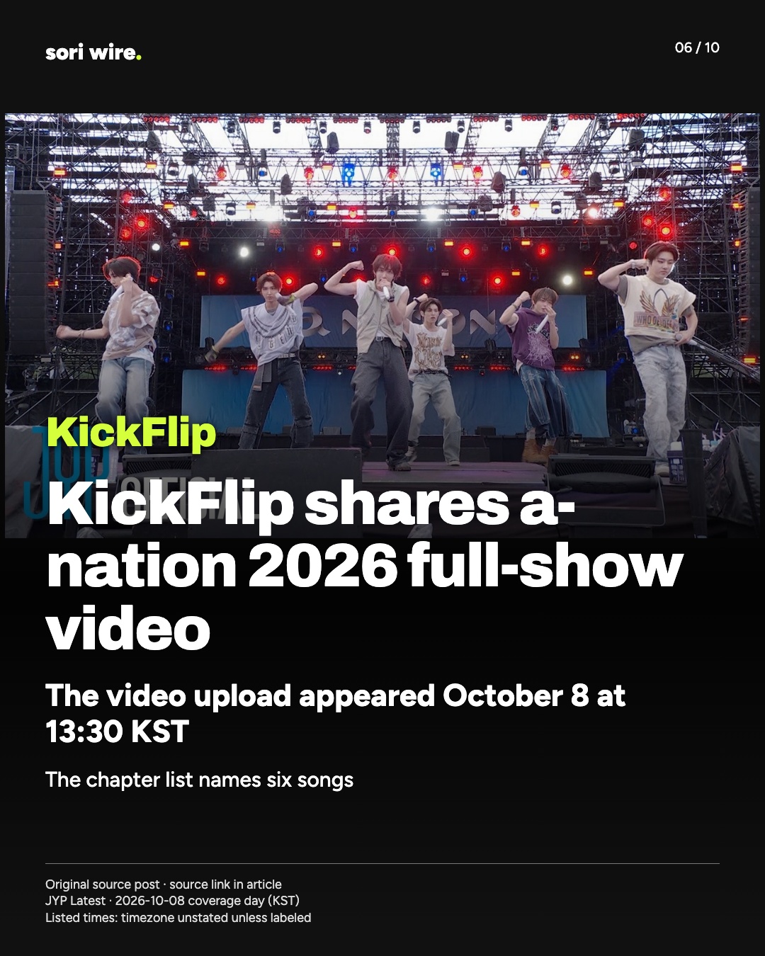 KickFlip shares a-nation 2026 full-show video