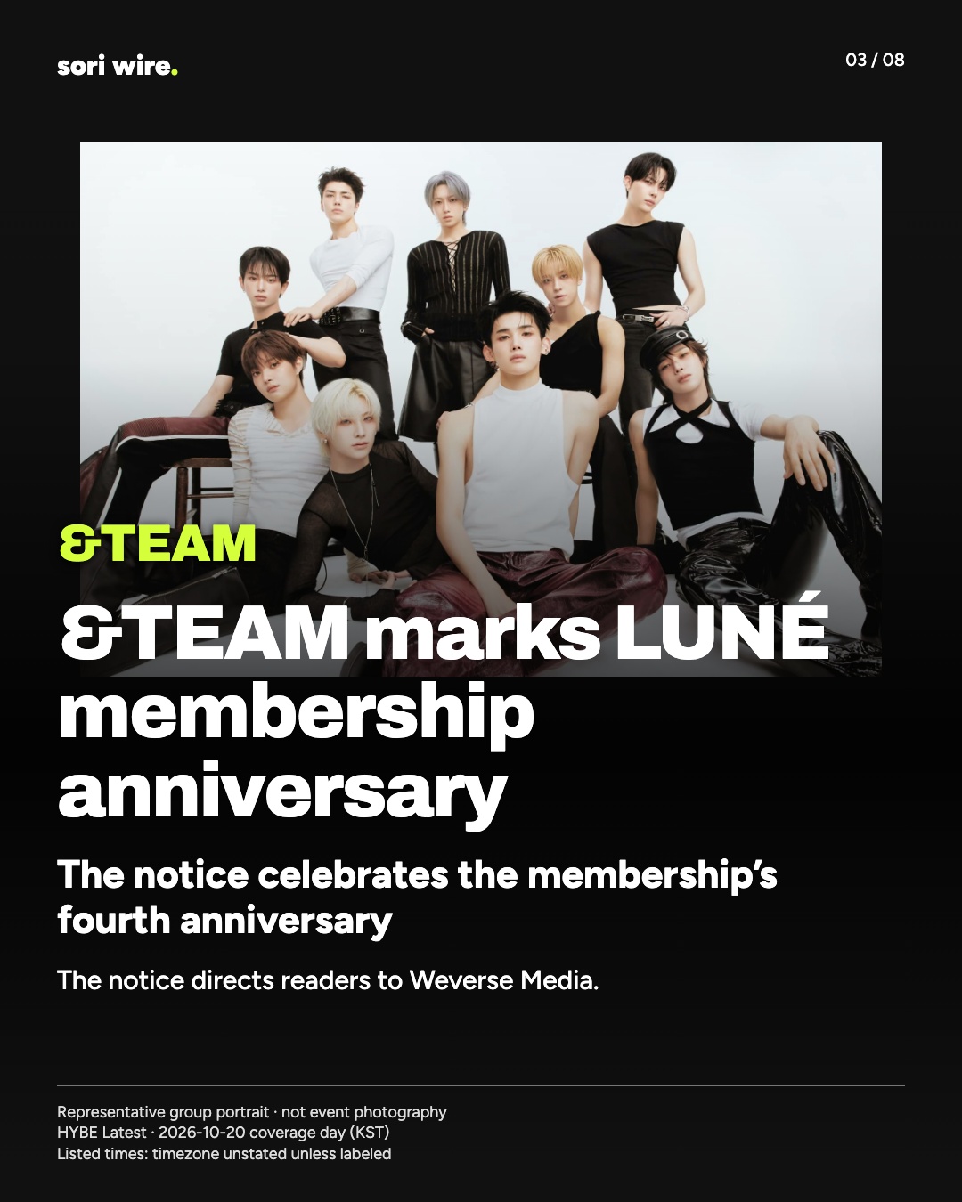 &TEAM marks LUNÉ membership anniversary — The notice celebrates the membership’s fourth anniversary