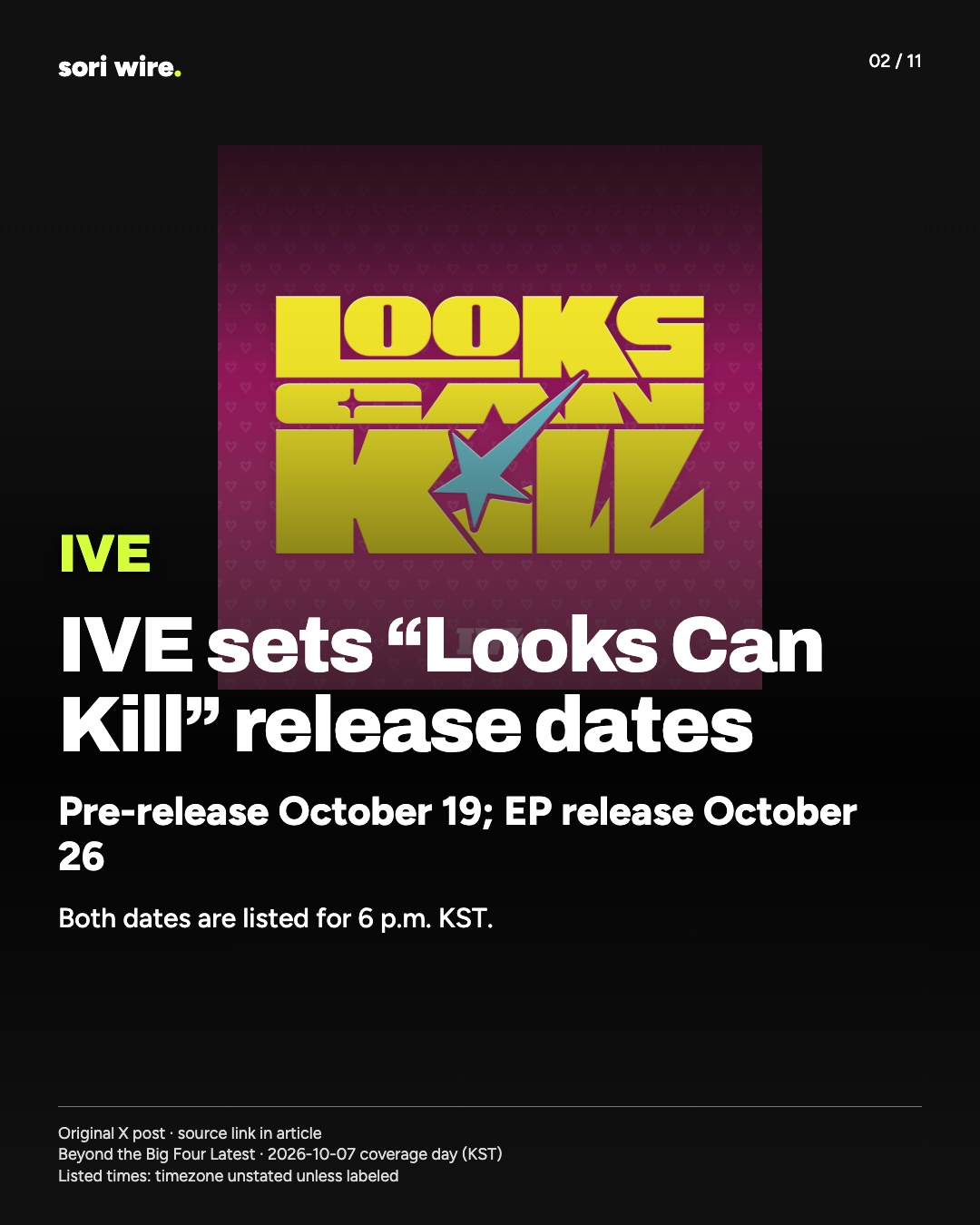IVE sets “Looks Can Kill” release dates